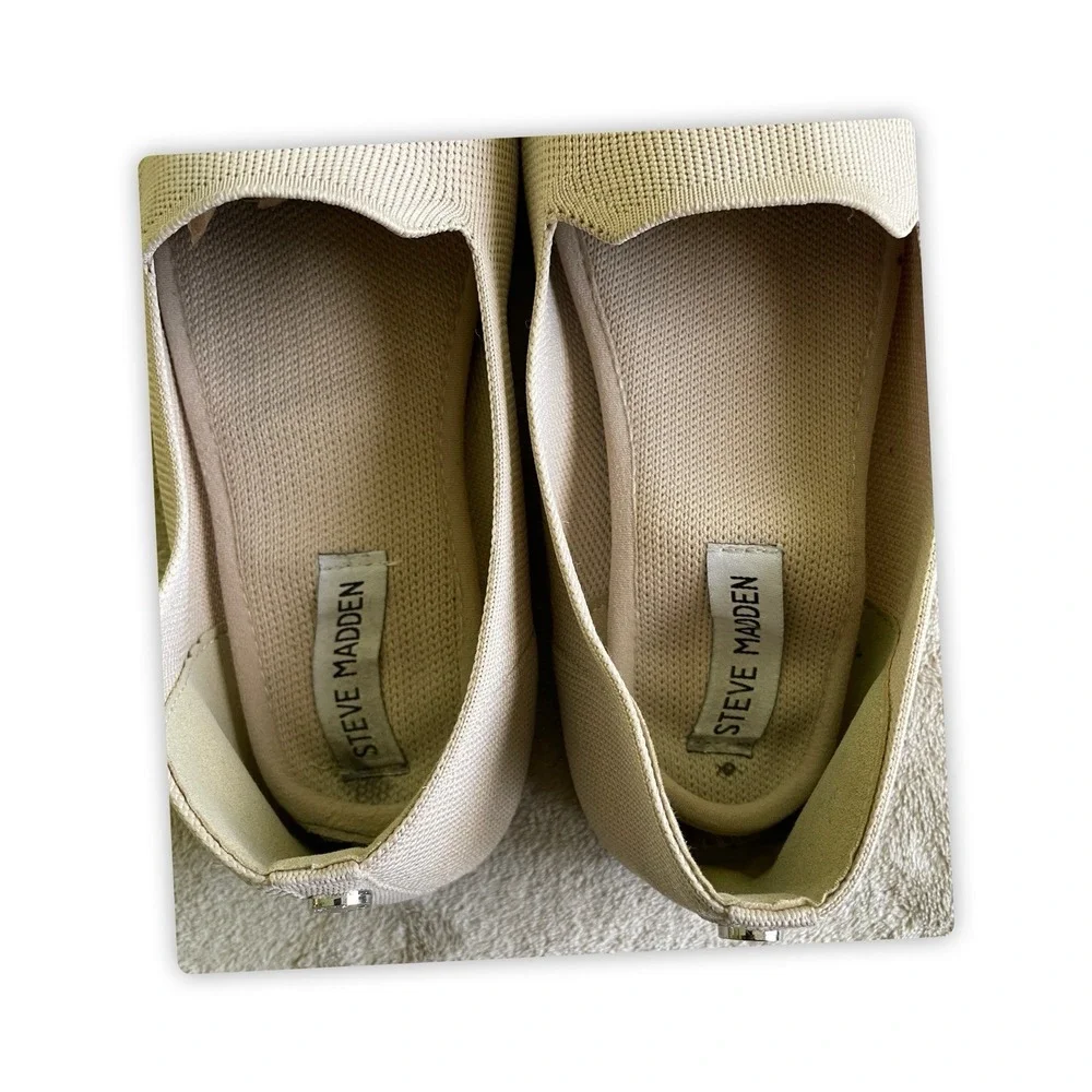 New Steve Madden Women's Raine Flats Size 9 Knit Fabric Casual Shoes Tan Khaki
